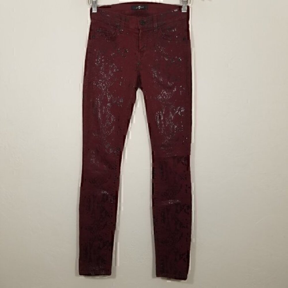 7 For All Mankind Snake Skinny Stretch Jeans Size 23